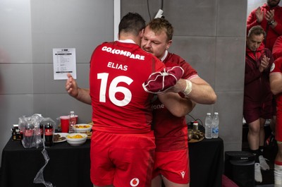 110726 - Argentina v Wales - Nations Championship - Ryan Elias of Wales receives his 50th cap