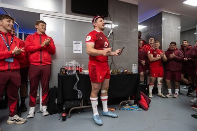 110726 - Argentina v Wales - Nations Championship - Ryan Elias of Wales receives his 50th cap