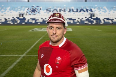 110726 - Argentina v Wales - Nations Championship - Ryan Elias of Wales receives his 50th cap
