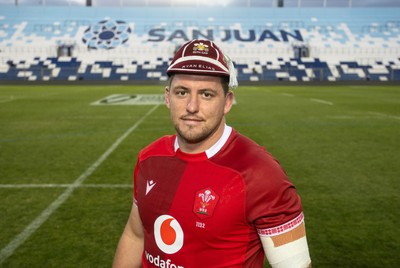110726 - Argentina v Wales - Nations Championship - Ryan Elias of Wales receives his 50th cap