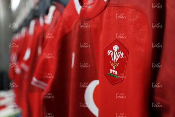 110726 - Argentina v Wales - Nations Championship - Wales dressing room before the game