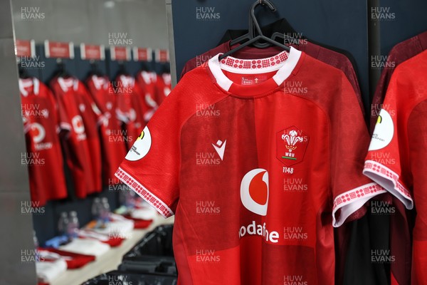 110726 - Argentina v Wales - Nations Championship - Wales dressing room before the game
