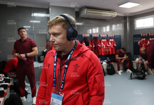110726 - Argentina v Wales - Nations Championship - Sam Costelow of Wales in the dressing room before the game