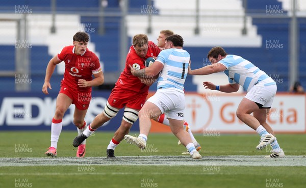 110726 - Argentina v Wales - Nations Championship - Ben Carter of Wales is challenged by Boris Wenger of Argentina 