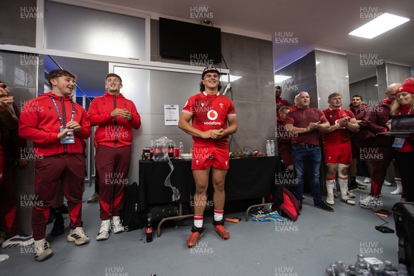 110726 - Argentina v Wales - Nations Championship - Kane James of Wales receives his first cap