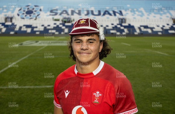110726 - Argentina v Wales - Nations Championship - Kane James of Wales receives his first cap