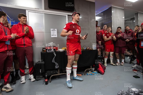 110726 - Argentina v Wales - Nations Championship - Ryan Elias of Wales receives his 50th cap