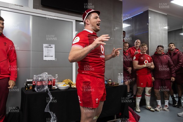 110726 - Argentina v Wales - Nations Championship - Ryan Elias of Wales receives his 50th cap