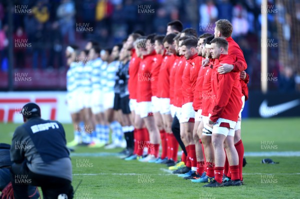 160618 - Argentina v Wales - International Rugby - James Davies of Wales during the anthems