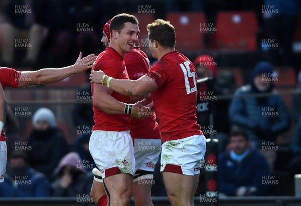 160618 - Argentina v Wales - International Rugby - Hallam Amos of Wales celebrates his try with George North