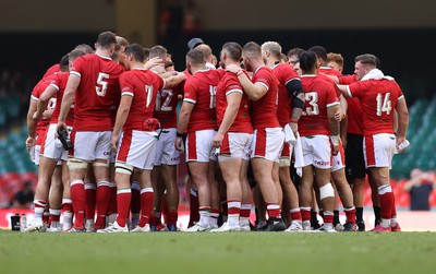 170721 - Wales v Argentina - Summer International Series - Wales team huddle after the game