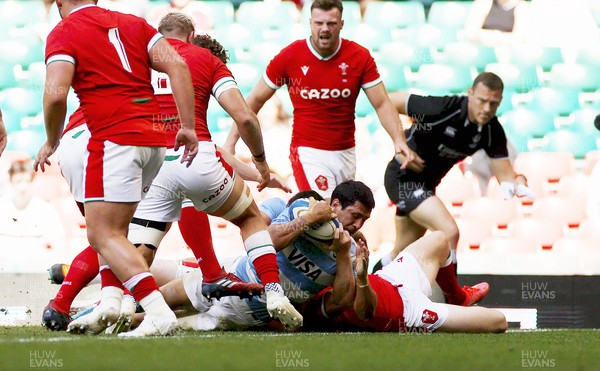 170721 - Wales v Argentina - Summer International Series - Matias Moroni of Argentina scores a try