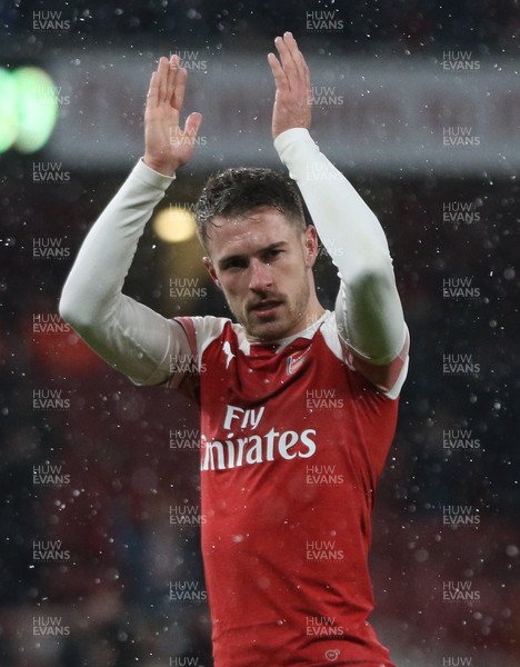 290119 -  Arsenal v Cardiff City, Premier League - Aaron Ramsey of Arsenal applauds the Cardiff fans