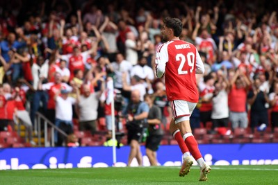 160826 - Arsenal v Manchester City - FA Community Shield - Kai Havertz of Arsenal celebrates scoring a goal