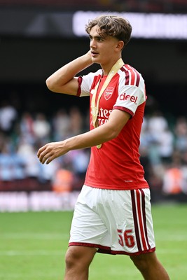 160826 - Arsenal v Manchester City - FA Community Shield - Max Dowman of Arsenal at full time