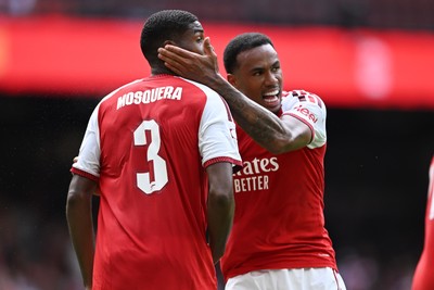 160826 - Arsenal v Manchester City - FA Community Shield - Gabriel of Arsenal and Cristhian Mosquera of Arsenal