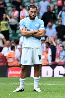 160826 - Arsenal v Manchester City - FA Community Shield - Dejected Rayan Cherki of Manchester City