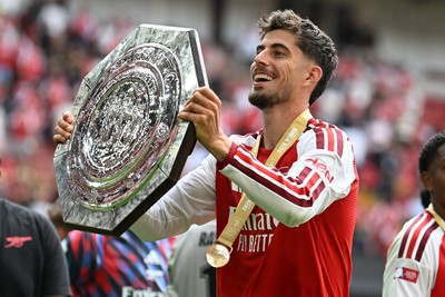 160826 - Arsenal v Manchester City - FA Community Shield - Kai Havertz of Arsenal celebrates at full time