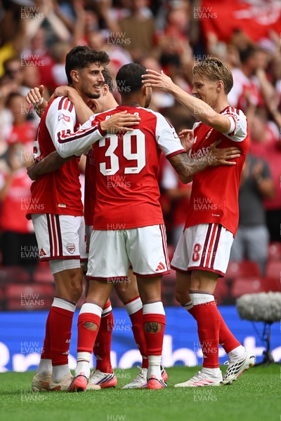 160826 - Arsenal v Manchester City - FA Community Shield - Kai Havertz of Arsenal celebrates scoring a goal with team mates
