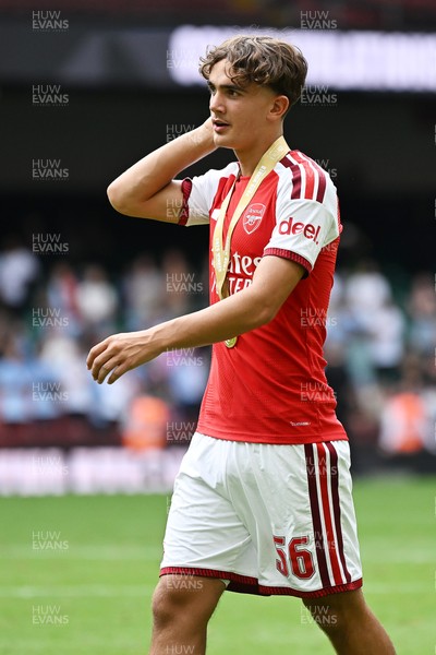 160826 - Arsenal v Manchester City - FA Community Shield - Max Dowman of Arsenal at full time