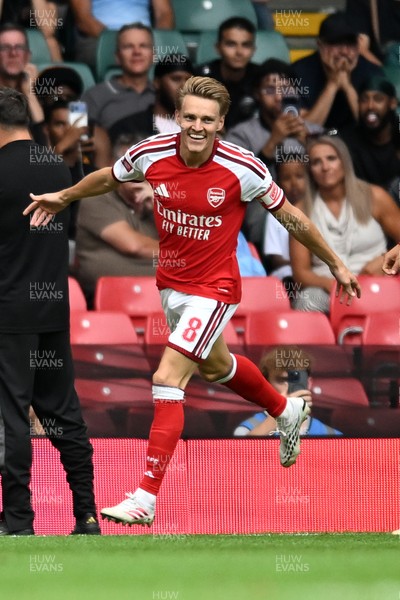 160826 - Arsenal v Manchester City - FA Community Shield - Martin Odegaard of Arsenal celebrates scoring a goal