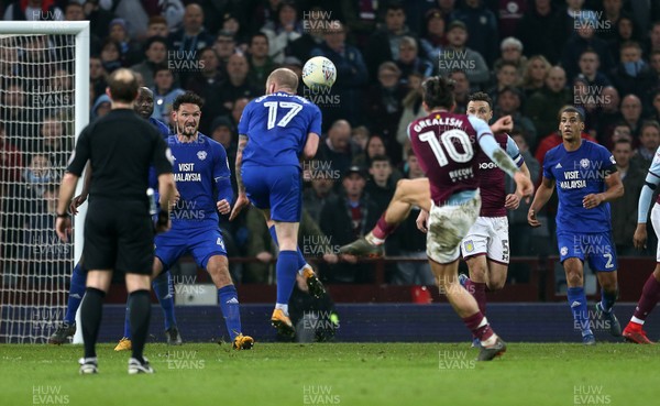 100418 - Aston Villa v Cardiff City - SkyBet Championship - Jack Grealish of Aston Villa scores a goal