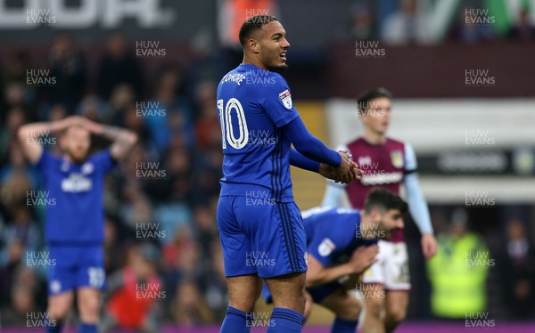 100418 - Aston Villa v Cardiff City - SkyBet Championship - A frustrated Kenneth Zohore of Cardiff City