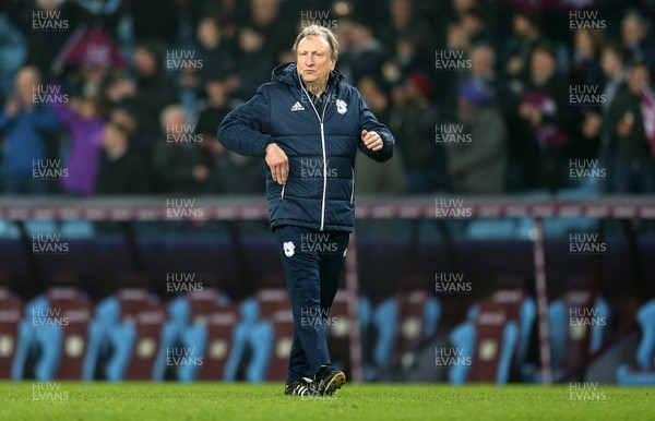 100418 - Aston Villa v Cardiff City - SkyBet Championship - Cardiff Manager Neil Warnock thanks the fans