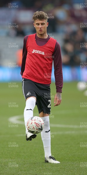 050119 - Aston Villa v Swansea City - FA Cup Third Round - Joe Rodon of Swansea in warm up  