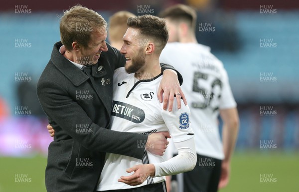 050119 - Aston Villa v Swansea City - FA Cup Third Round - Manager Graham Potter  of Swansea with Matt Grimes at the end of the match  
