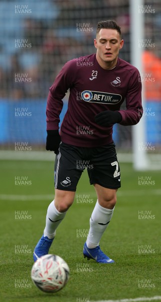050119 - Aston Villa v Swansea City - FA Cup Third Round - Connor Roberts  of Swansea during warm up  
