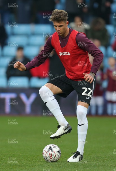 050119 - Aston Villa v Swansea City - FA Cup Third Round - Joe Rodon of Swansea during warm up  