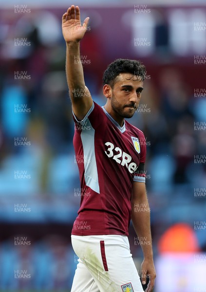 201018 - Aston Villa v Swansea City - SkyBet Championship - Neil Taylor of Aston Villa waves to the Swansea fans at full time