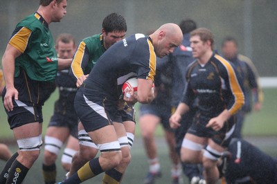 04.11.10..Australia Rugby Training session, University Playing Field, Treforest-  Australia's Nathan Sharpe during a wet training session at Treforest near Cardiff 