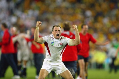 221103 - Australia v England - Rugby World Cup Final - England's Mike Catt celebrates