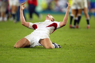 221103 - Australia v England - Rugby World Cup Final - England's Will Greenwood celebrates