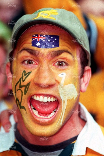 061199 - Australia v France - Rugby World Cup Final -  Australian fan celebrates