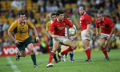 02.06.07 AUSTRALIA v WALES, 2nd Test ,Brisbane. Wales Mike Phillips tried to find some space 