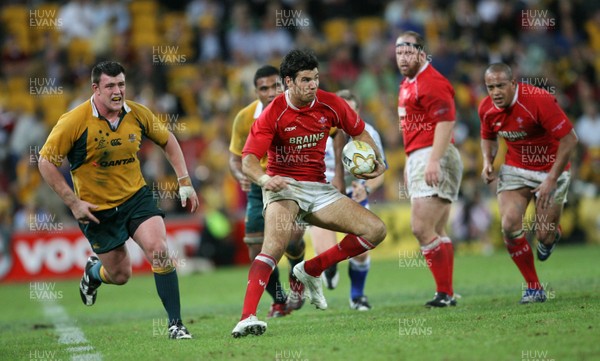 02.06.07 AUSTRALIA v WALES, 2nd Test ,Brisbane. Wales Mike Phillips tried to find some space 