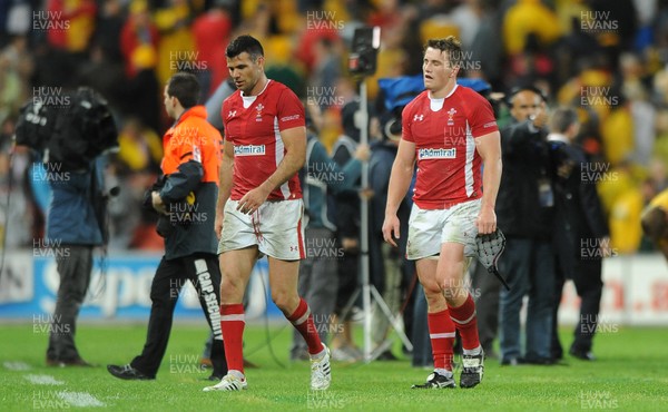 090612 - Australia v Wales - Castrol EDGE Series -Mike Phillips and Jonathan Davies of Wales look dejected