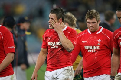 26.05.07  AUSTRALIA v WALES, Telstra Stadium,Sydney Wales lee Byrne feels the pain of defeat after a last minute try by the Wallabies 