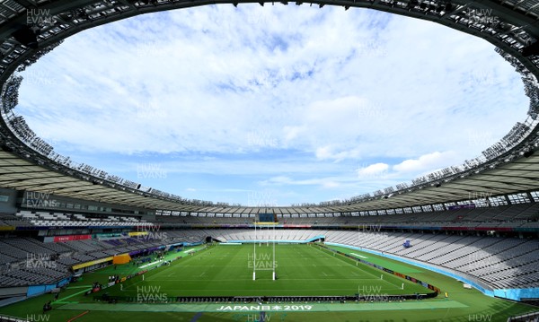 290919 - Australia v Wales - Rugby World Cup - A general view of Tokyo Stadium ahead of kick off