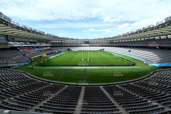 290919 - Australia v Wales - Rugby World Cup - A general view of Tokyo Stadium ahead of kick off