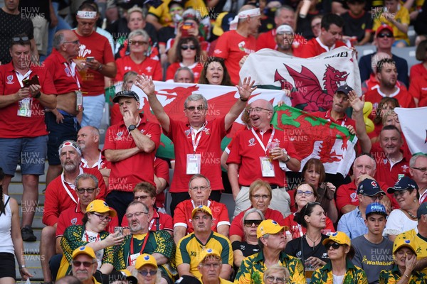 290919 - Australia v Wales - Rugby World Cup - Wales fans in the stadium