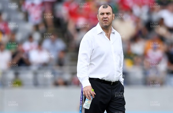 290919 - Australia v Wales - Rugby World Cup - Australia head coach Michael Cheika