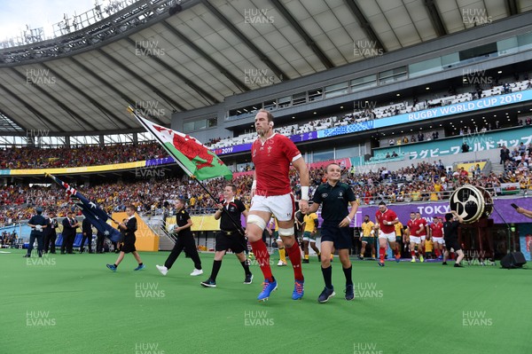 290919 - Australia v Wales - Rugby World Cup - Alun Wyn Jones of Wales runs out onto the field