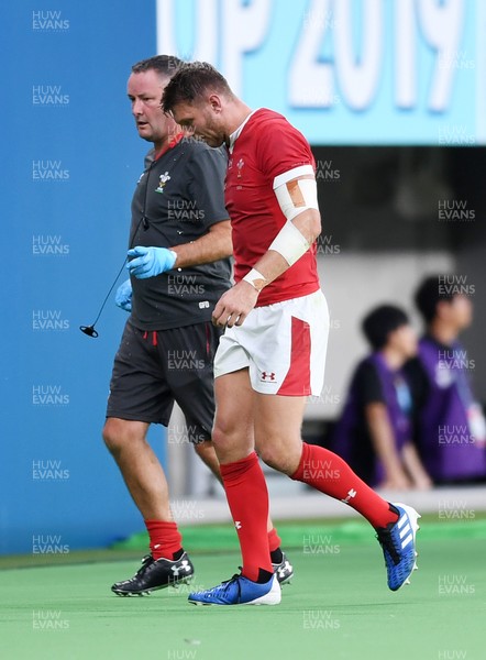 290919 - Australia v Wales - Rugby World Cup - Dan Biggar of Wales leaves the field for a head injury assessment