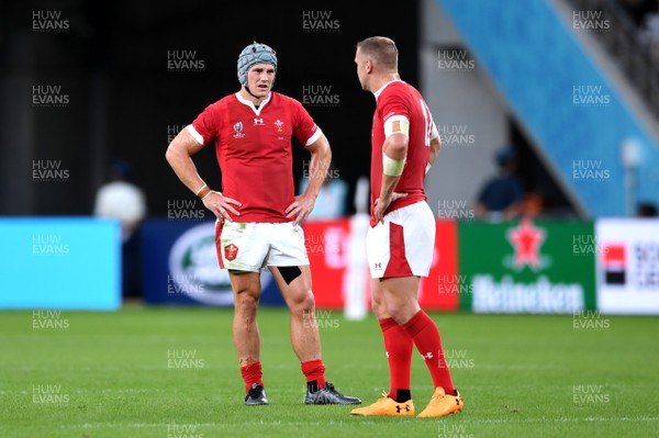 290919 - Australia v Wales - Rugby World Cup - Jonathan Davies and Hadleigh Parkes of Wales