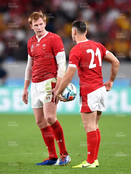 290919 - Australia v Wales - Rugby World Cup - Rhys Patchell and Tomos Williams of Wales