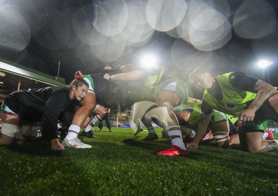 010825 - Australia Women v Wales Women - Wales warm up in the heavy rain